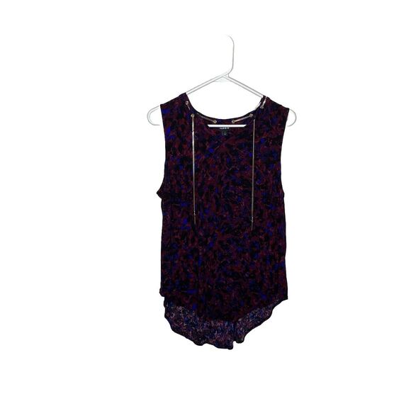 Torrid Printed crepe chain link printed sleevless blouse tank top Purple blue 1X - Picture 6 of 6